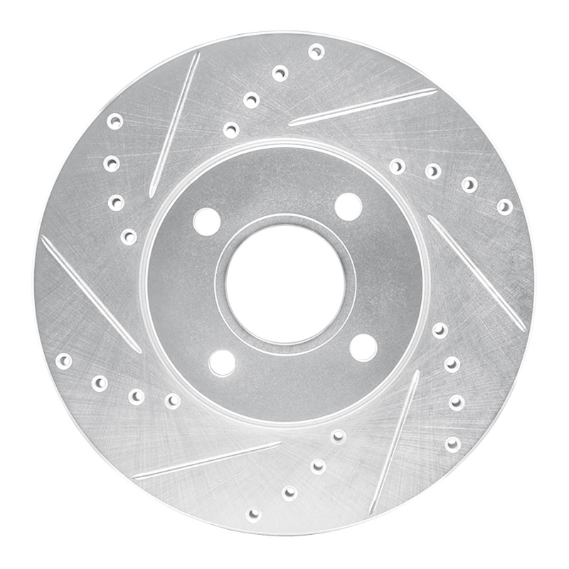 Picture of R1 05-12 Ford Focus Front Left Drilled & Slotted Silver Brake Rotor