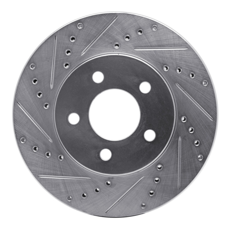 Picture of R1 05-10 Ford Mustang Front Left Drilled & Slotted Silver Brake Rotor