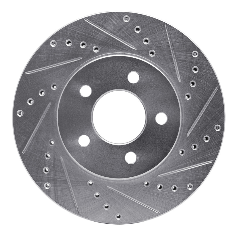 Picture of R1 05-10 Ford Mustang Front Right Drilled & Slotted Silver Brake Rotor