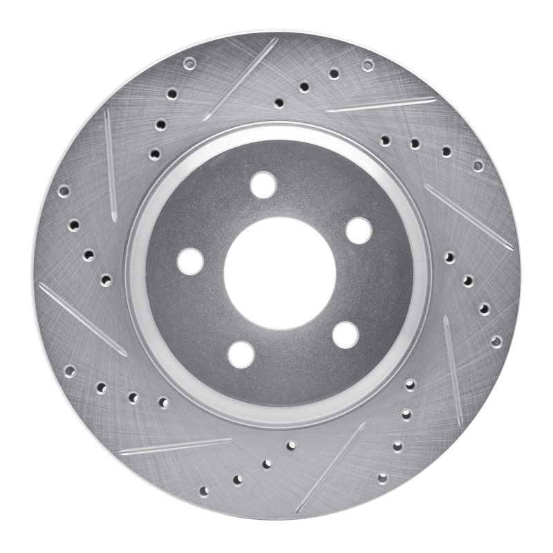 Picture of R1 05-14 Ford Mustang Front Left Drilled & Slotted Silver Brake Rotor