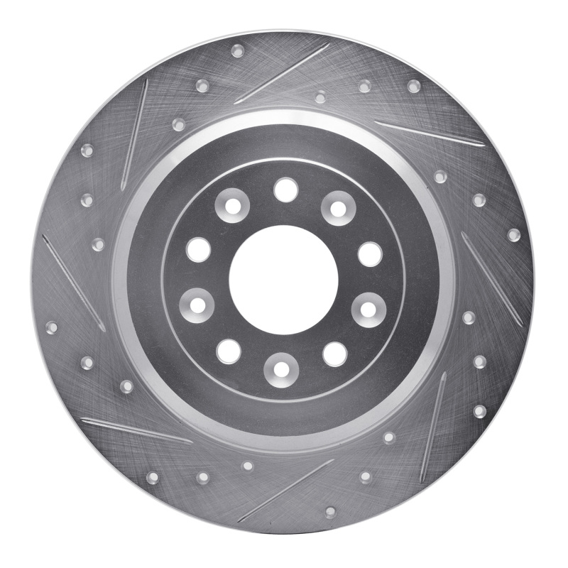 Picture of R1 05-19 Ford Explorer Rear Left Drilled & Slotted Silver Brake Rotor