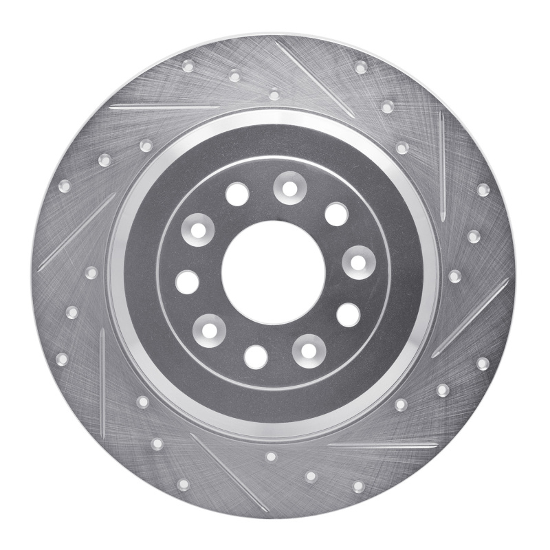 Picture of R1 05-19 Ford Five Hundred Rear Right Drilled & Slotted Silver Brake Rotor