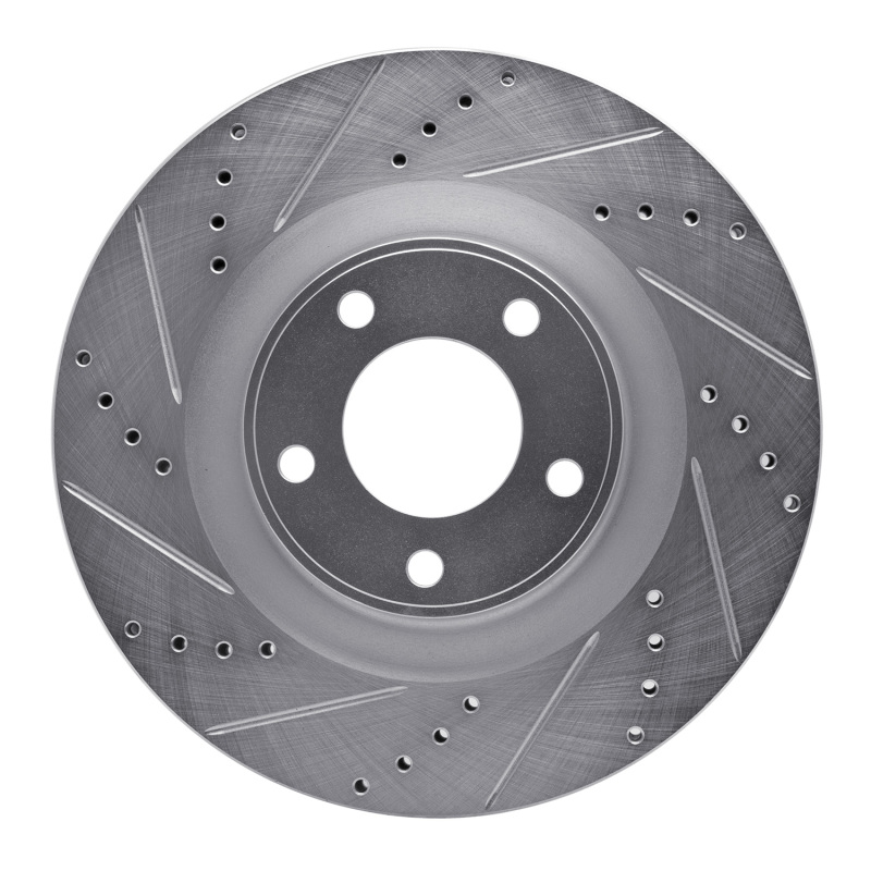 Picture of R1 07-15 Ford Edge Front Left Drilled & Slotted Silver Brake Rotor