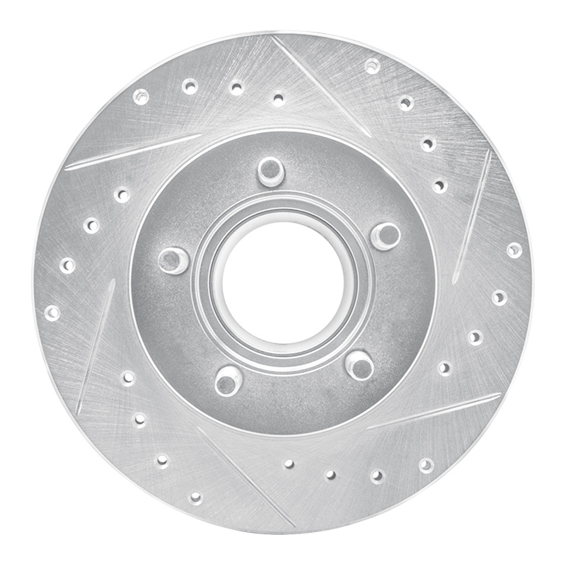 Picture of R1 90-94 Ford Bronco II Front Right Drilled & Slotted Silver Brake Rotor
