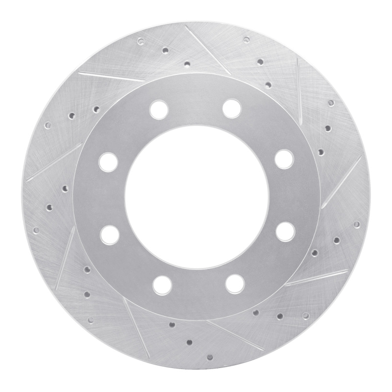 Picture of R1 99-99 Ford F-350 Super Duty 4WD Front Right Drilled & Slotted Silver Brake Rotor