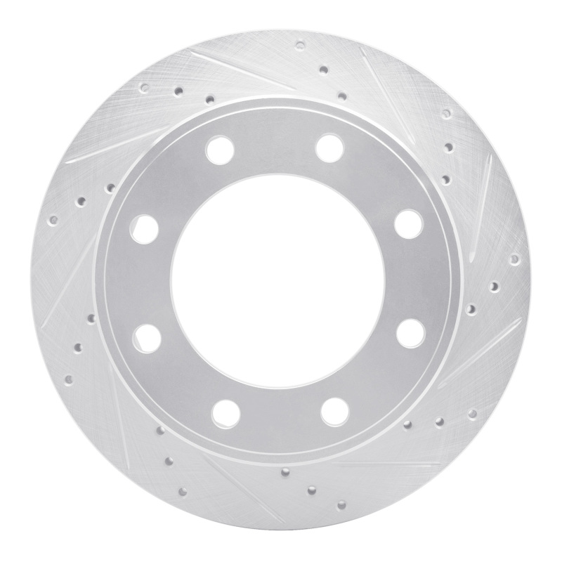 Picture of R1 99-05 Ford F-250 2WD (Super Duty) Rear Right Drilled & Slotted Silver Brake Rotor