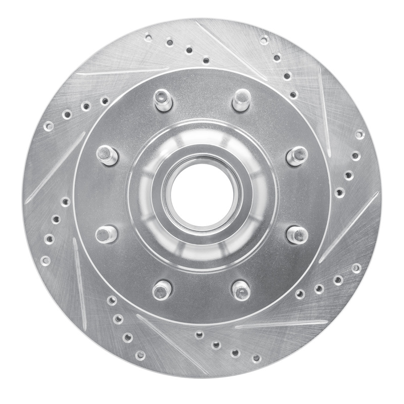Picture of R1 99-02 Ford F-250 2WD (Super Duty) Front Right Drilled & Slotted Silver Brake Rotor