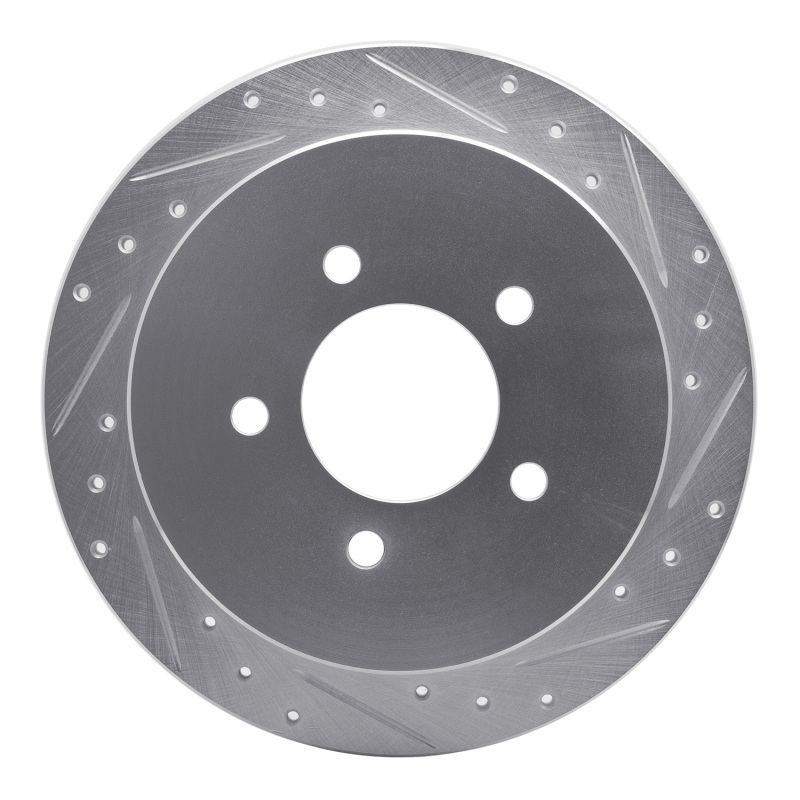 Picture of R1 97-04 Ford F-150 4WD Rear Right Drilled & Slotted Silver Brake Rotor