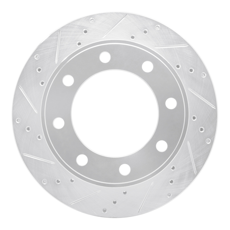Picture of R1 99-05 Ford F-250 4WD (Super Duty) Front Left Drilled & Slotted Silver Brake Rotor