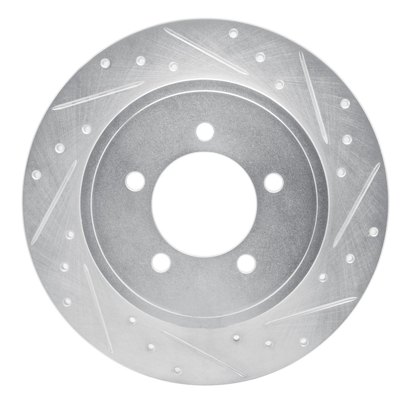 Picture of R1 02-10 Ford Explorer Rear Right Drilled & Slotted Silver Brake Rotor