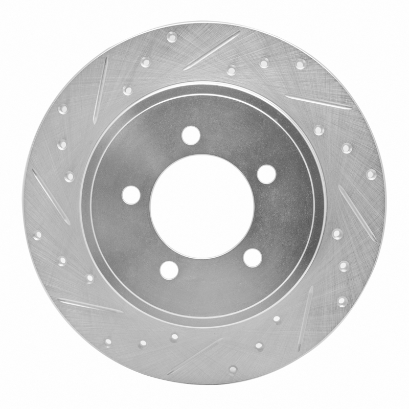 Picture of R1 02-10 Ford Explorer Sport Trac Rear Left Drilled & Slotted Silver Brake Rotor
