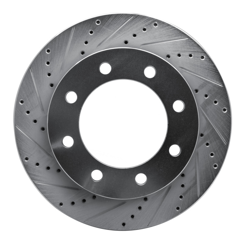 Picture of R1 05-12 Ford F-350 Super Duty 4WD Front Left Drilled & Slotted Silver Brake Rotor