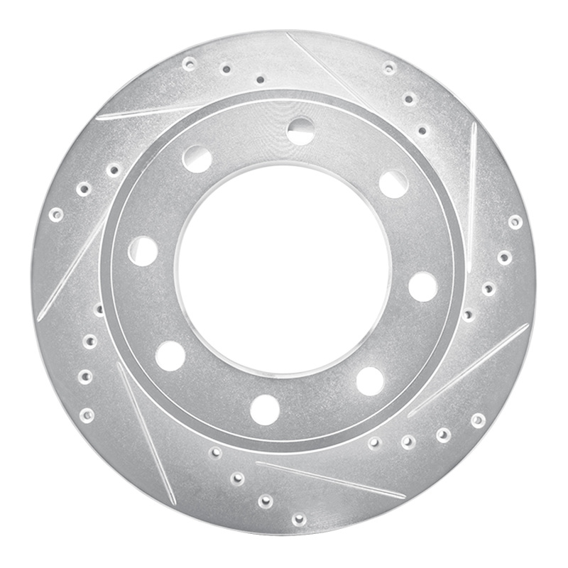 Picture of R1 05-12 Ford F-250 4WD (Super Duty) Rear Right Drilled & Slotted Silver Brake Rotor