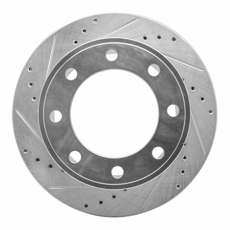 Picture of R1 05-12 Ford F-250 2WD (Super Duty) Rear Left Drilled & Slotted Silver Brake Rotor