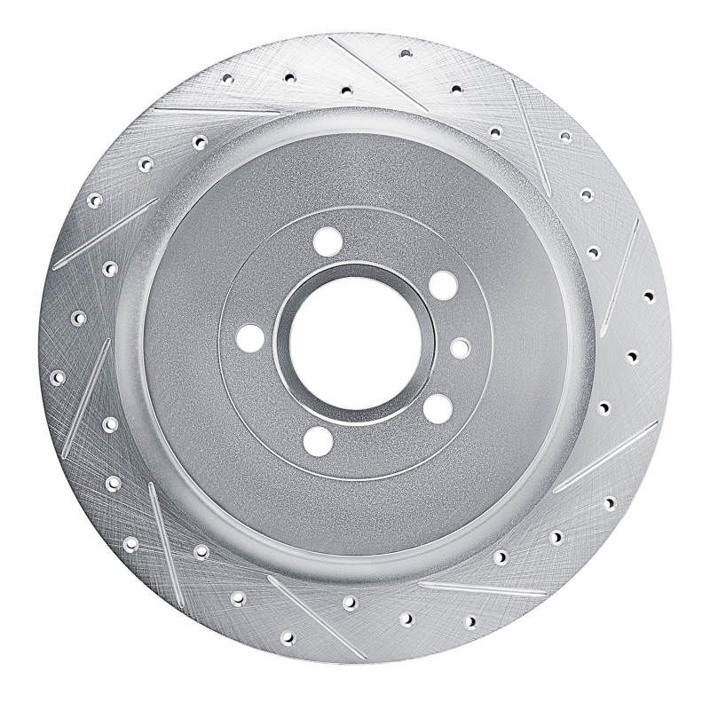 Picture of R1 13-14 Ford Mustang Rear Right Drilled & Slotted Silver Brake Rotor