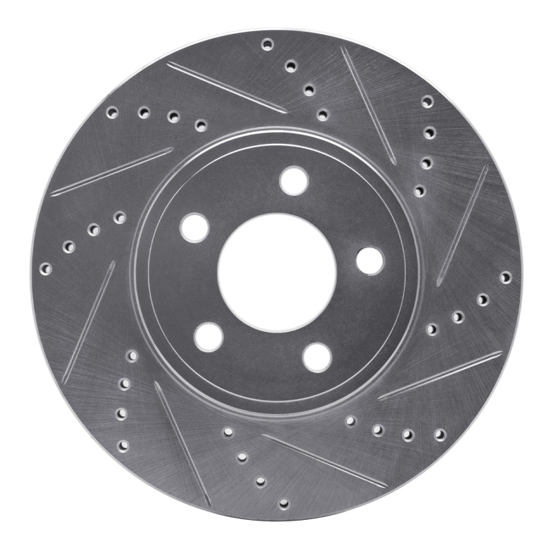 Picture of R1 03-11 Ford Crown Victoria Front Right Drilled & Slotted Silver Brake Rotor