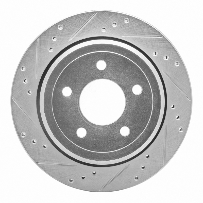 Picture of R1 03-11 Ford Crown Victoria Rear Left Drilled & Slotted Silver Brake Rotor