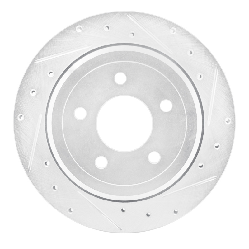 Picture of R1 03-11 Ford Crown Victoria Rear Right Drilled & Slotted Silver Brake Rotor