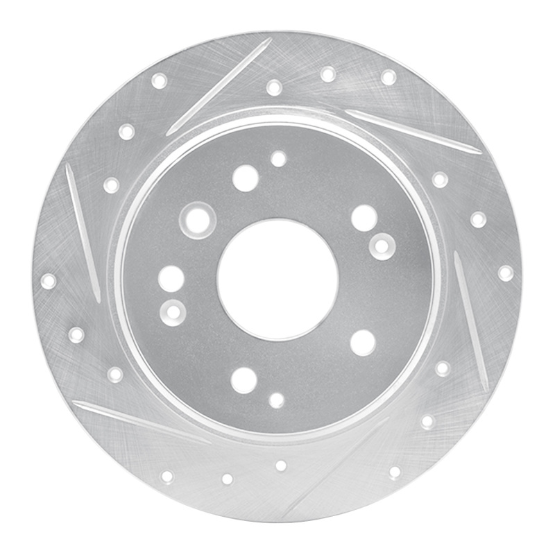 Picture of R1 99-11 Acura TL Rear Left Drilled & Slotted Silver Brake Rotor