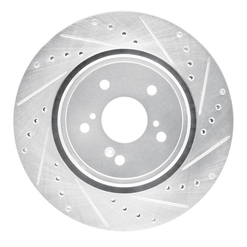 Picture of R1 14-20 Acura MDX Front Right Drilled & Slotted Silver Brake Rotor