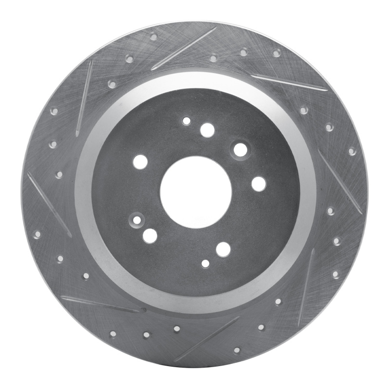 Picture of R1 14-16 Acura MDX Rear Left Drilled & Slotted Silver Brake Rotor