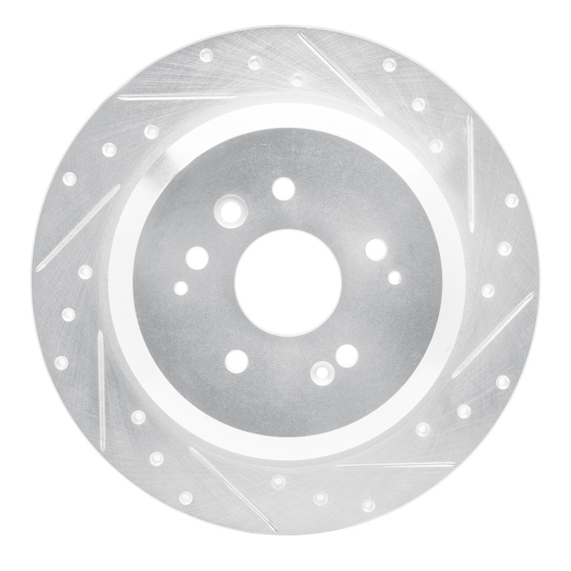 Picture of R1 14-16 Acura MDX Rear Right Drilled & Slotted Silver Brake Rotor