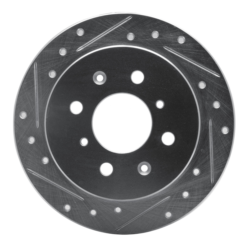 Picture of R1 88-01 Acura Integra Rear Left Drilled & Slotted Silver Brake Rotor