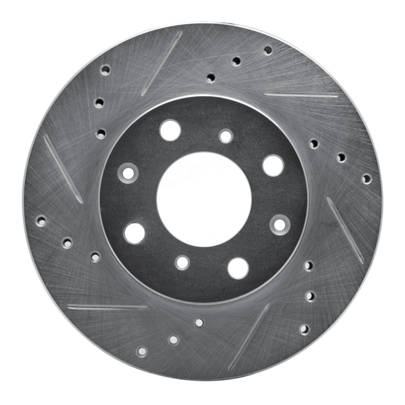Picture of R1 90-00 Honda Civic DEL SOL Front Left Drilled & Slotted Silver Brake Rotor