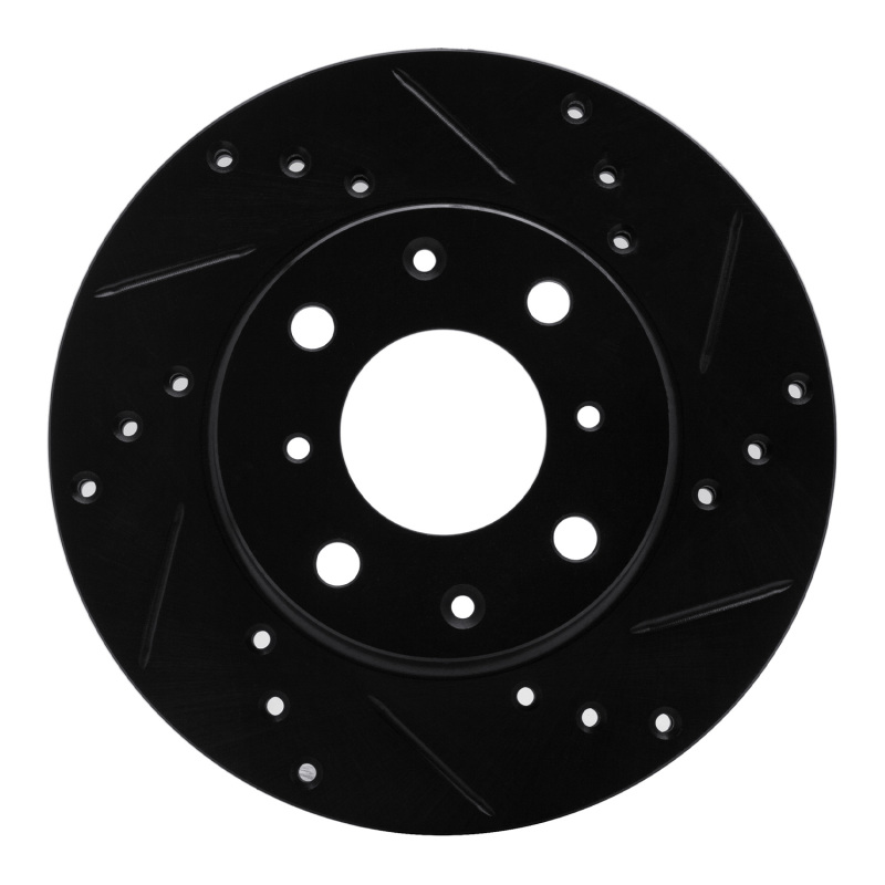 Picture of R1 90-00 Honda Civic Sedan Front Right Drilled & Slotted Silver Brake Rotor