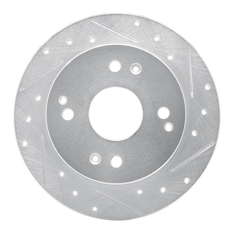 Picture of R1 92-97 Acura CL Rear Right Drilled & Slotted Silver Brake Rotor