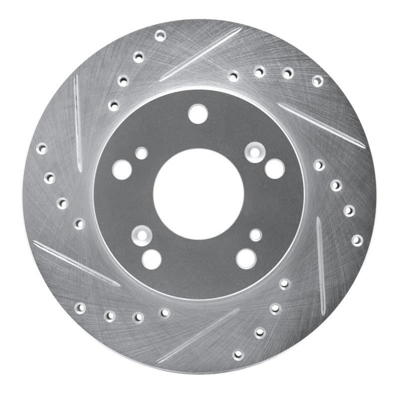 Picture of R1 02-15 Acura RSX Front Left Drilled & Slotted Silver Brake Rotor