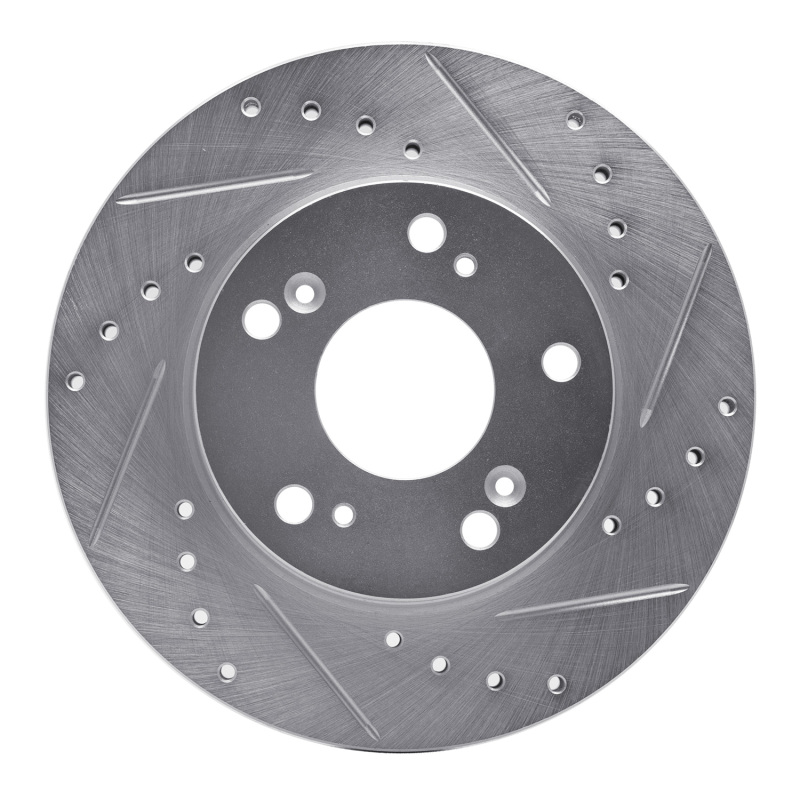 Picture of R1 02-15 Acura RSX Front Right Drilled & Slotted Silver Brake Rotor