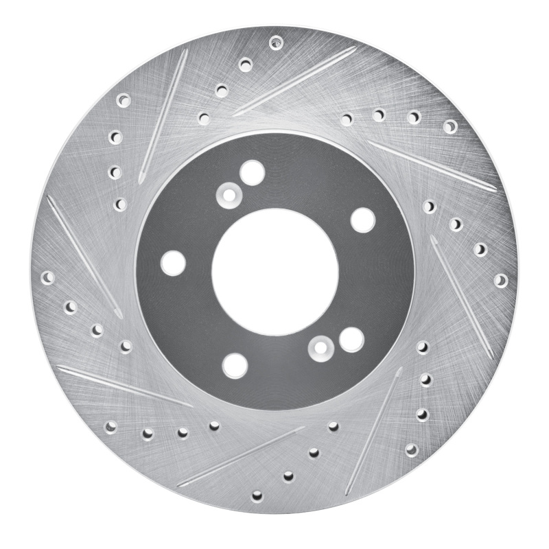 Picture of R1 91-01 Acura Legend Front Left Drilled & Slotted Silver Brake Rotor