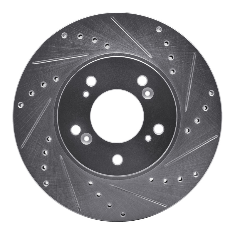 Picture of R1 91-01 Acura Integra Front Right Drilled & Slotted Silver Brake Rotor