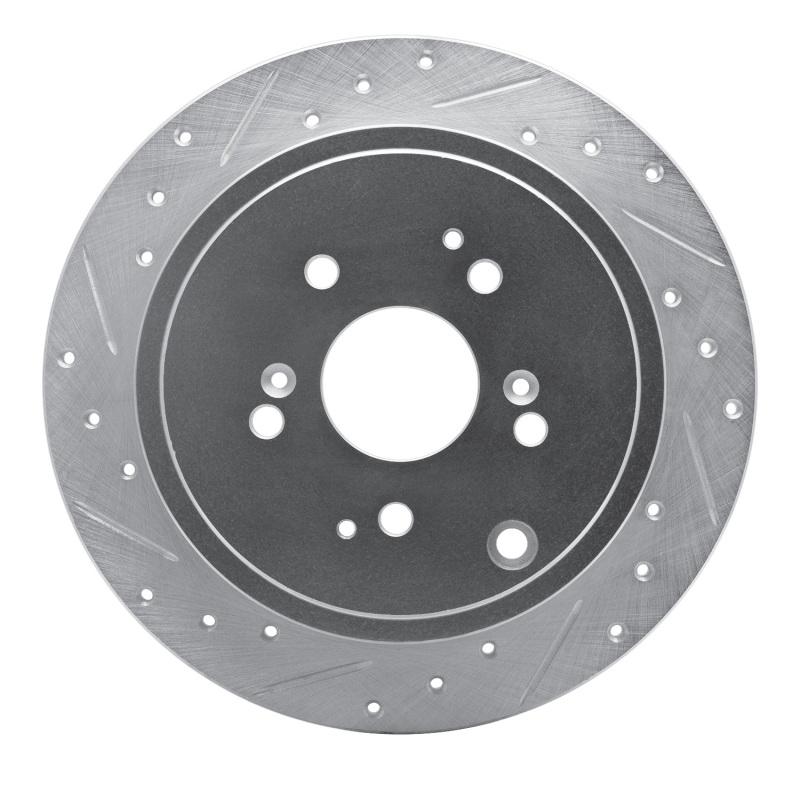 Picture of R1 01-08 Acura MDX Rear Left Drilled & Slotted Silver Brake Rotor