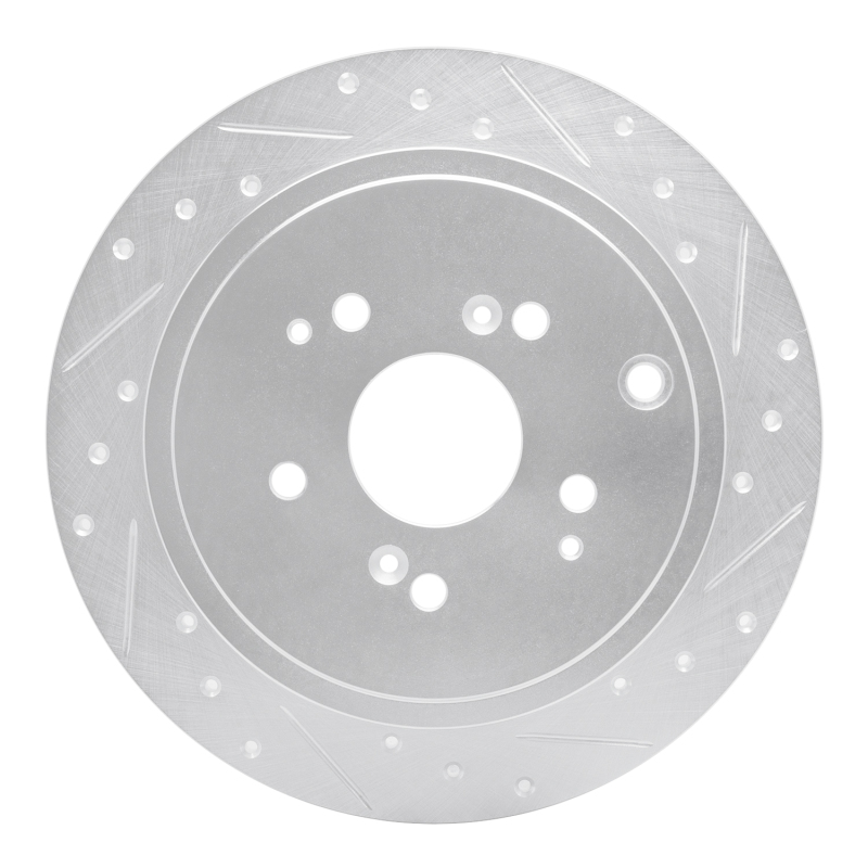 Picture of R1 01-08 Acura MDX Rear Right Drilled & Slotted Silver Brake Rotor