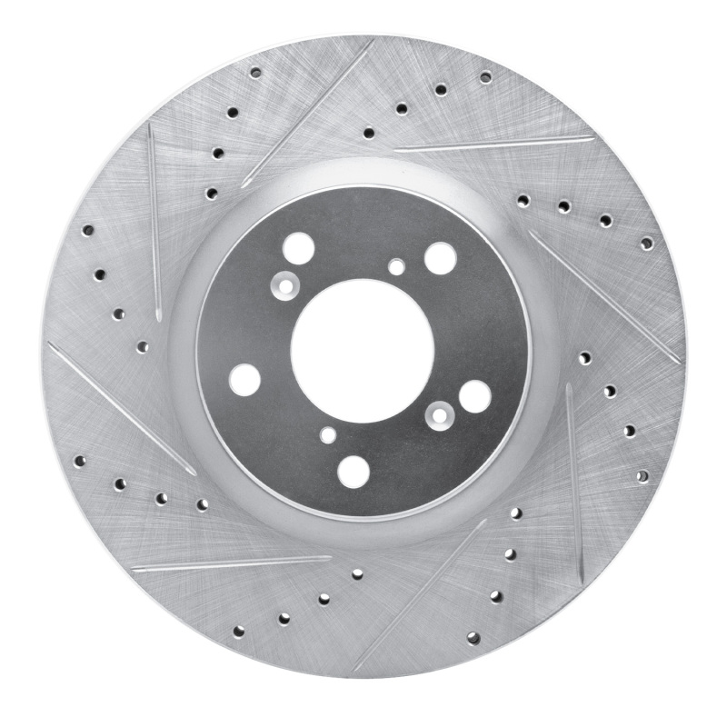 Picture of R1 07-20 Acura MDX Front Left Drilled & Slotted Silver Brake Rotor