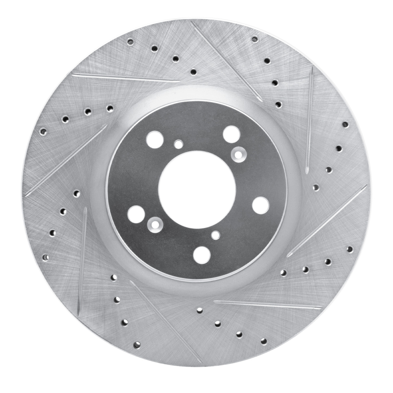 Picture of R1 07-20 Acura ZDX Front Right Drilled & Slotted Silver Brake Rotor