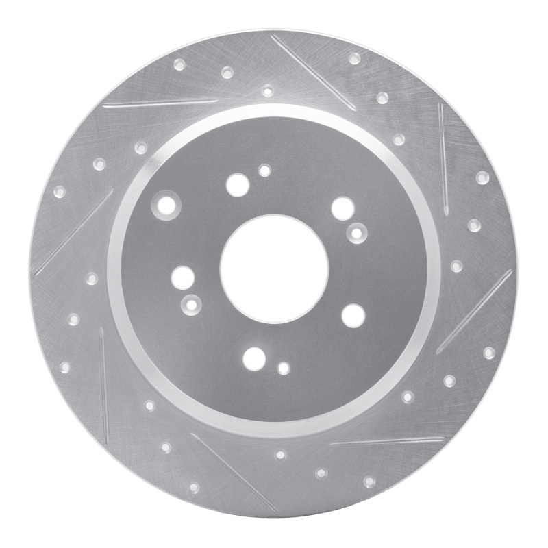 Picture of R1 07-17 Acura ZDX Rear Right Drilled & Slotted Silver Brake Rotor