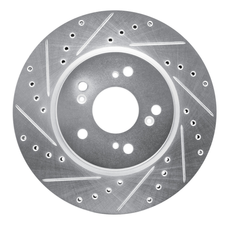 Picture of R1 07-16 Acura RDX Front Left Drilled & Slotted Silver Brake Rotor