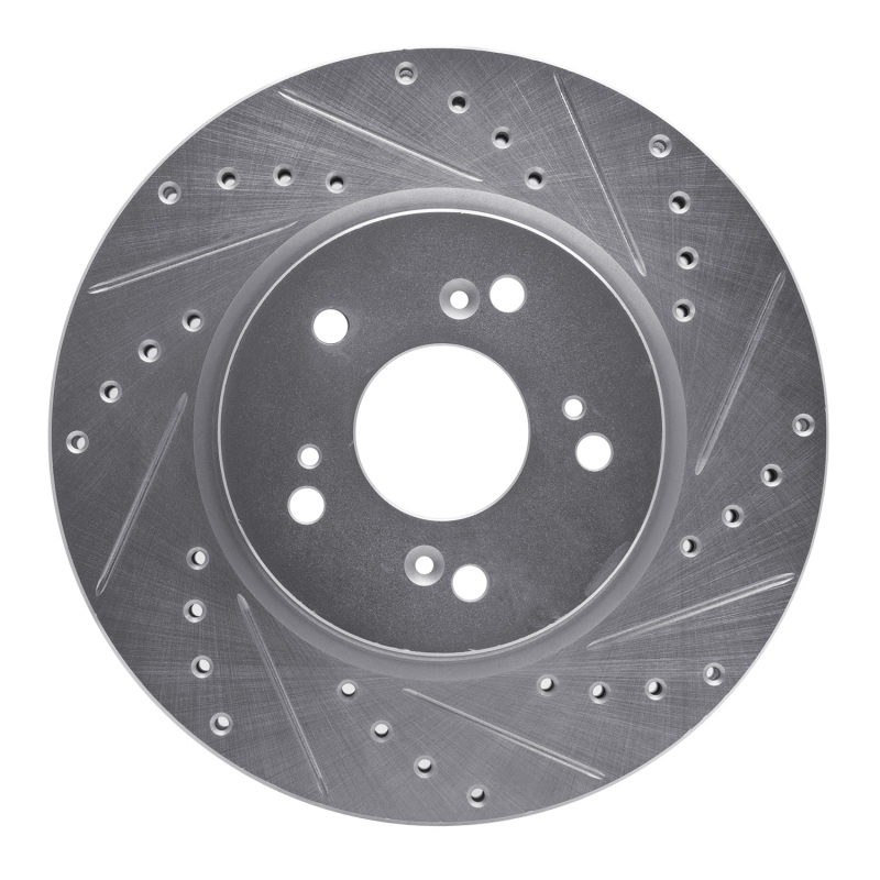 Picture of R1 07-16 Acura RDX Front Right Drilled & Slotted Silver Brake Rotor
