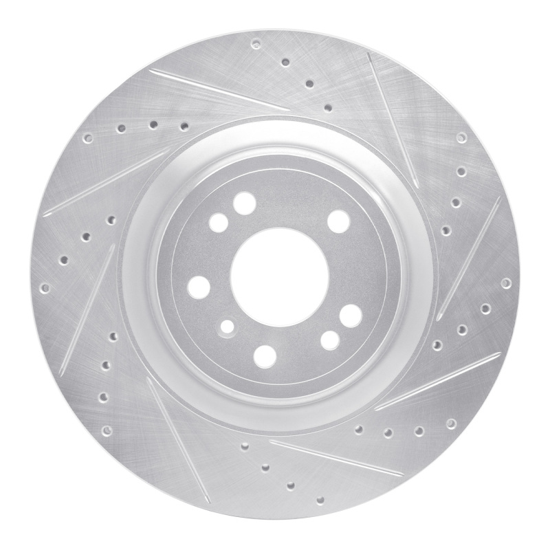 Picture of R1 13-19 Mercedes-Benz GL350 Front Right Drilled & Slotted Silver Brake Rotor