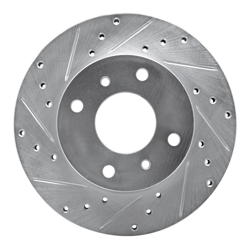 Picture of R1 89-13 Infiniti G20 Front Left Drilled & Slotted Silver Brake Rotor
