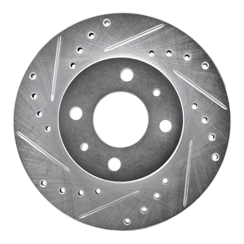 Picture of R1 88-06 Nissan Sentra Front Left Drilled & Slotted Silver Brake Rotor