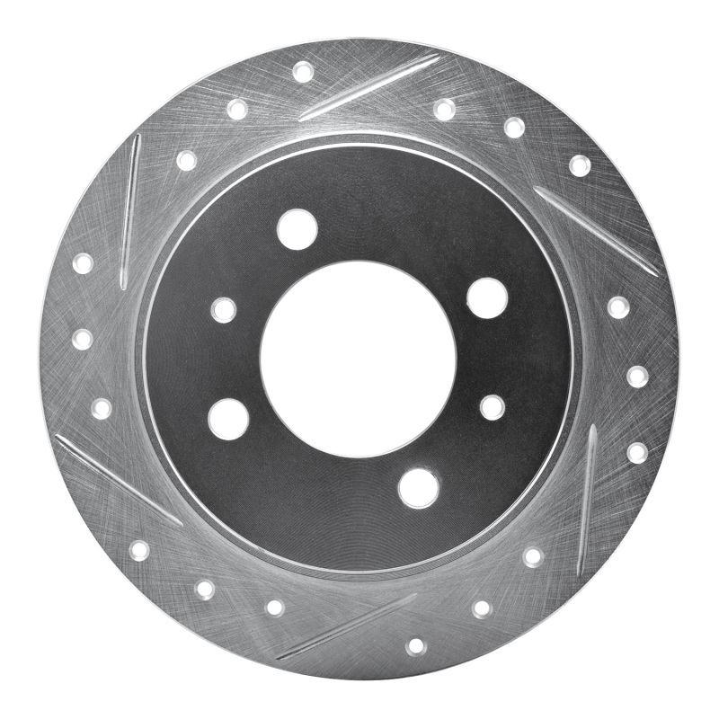 Picture of R1 91-06 Nissan Sentra Rear Left Drilled & Slotted Silver Brake Rotor