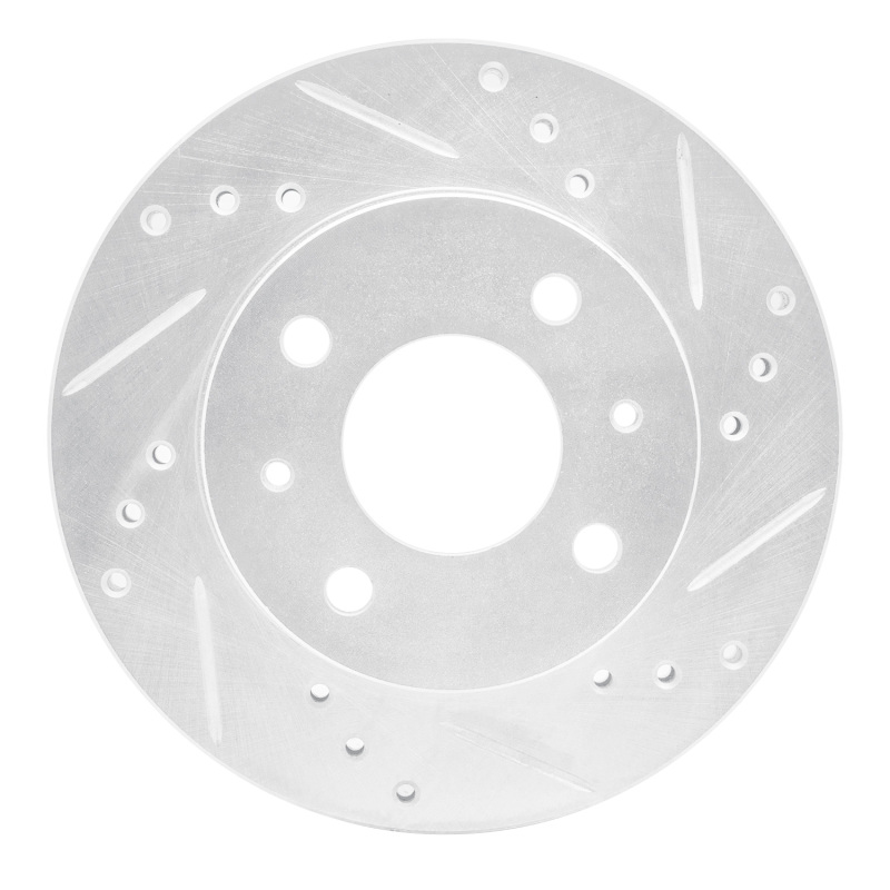 Picture of R1 95-00 Nissan 200SX Front Right Drilled & Slotted Silver Brake Rotor