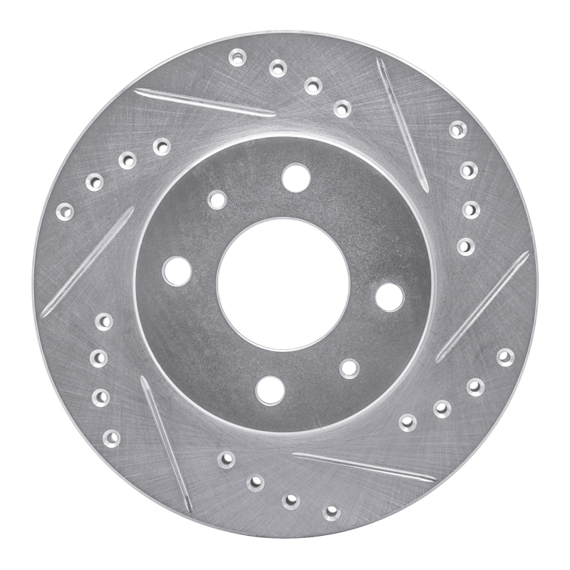 Picture of R1 95-00 Nissan Sentra Front Right Drilled & Slotted Silver Brake Rotor