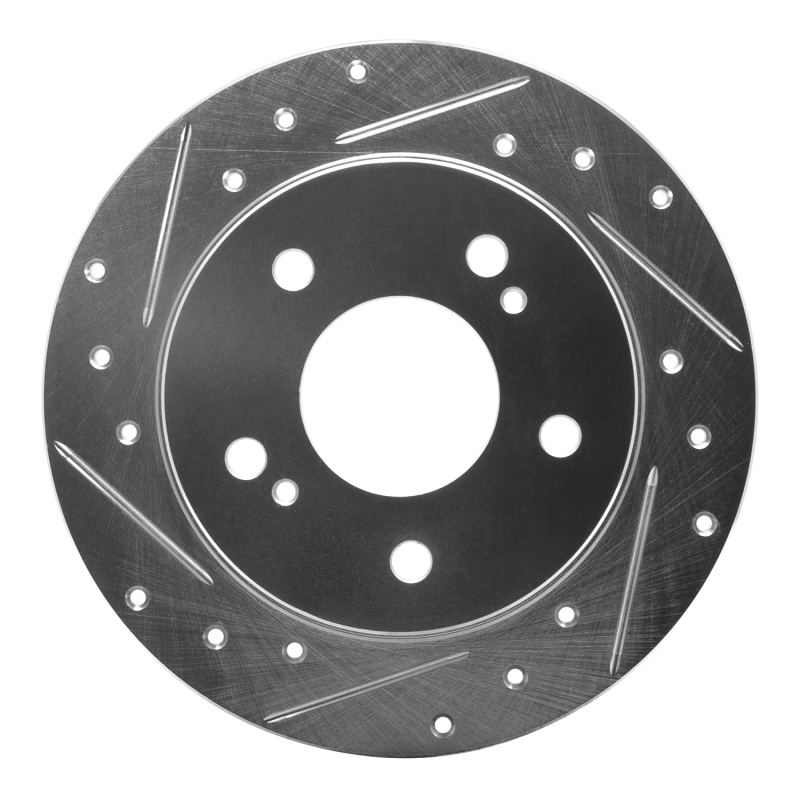 Picture of R1 94-98 Nissan 240SX Rear Left Drilled & Slotted Silver Brake Rotor
