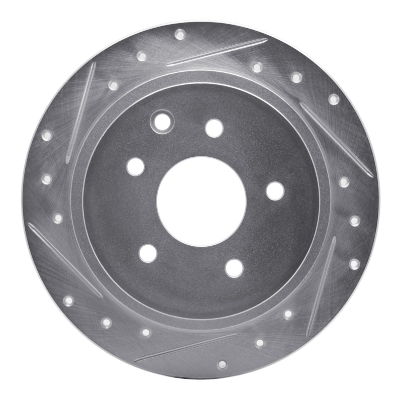 Picture of R1 02-25 Nissan Juke Rear Left Drilled & Slotted Silver Brake Rotor