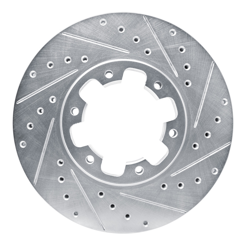 Picture of R1 96-04 Infiniti QX4 Front Right Drilled & Slotted Silver Brake Rotor